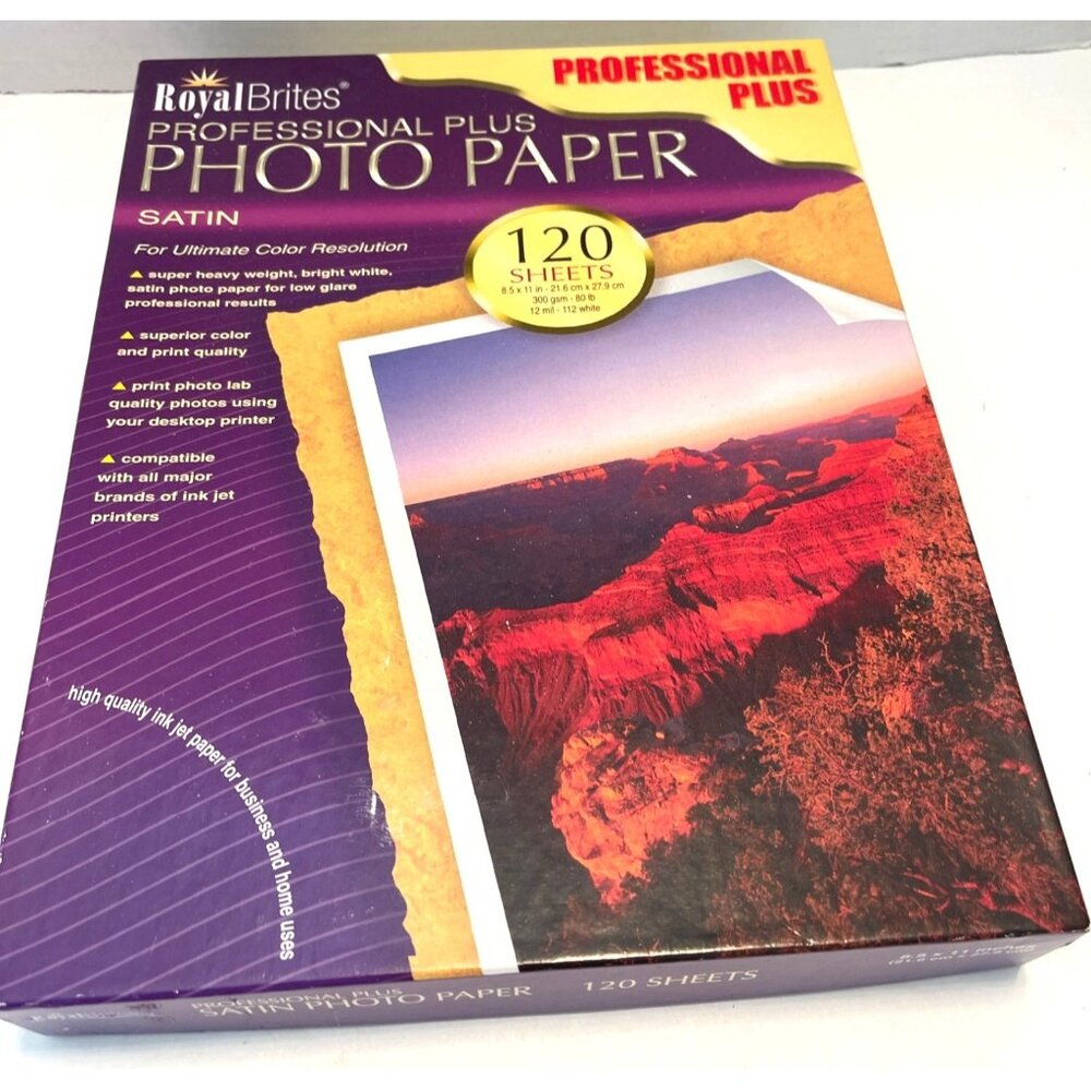 Photo Satin Paper Royal Brites Professional Plus Letter Sz Inkjet Printer READ - Picture 6 of 7